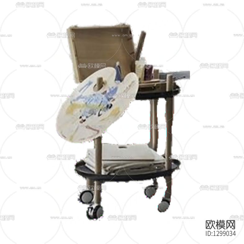 北欧简约实木画具摆放边几下载