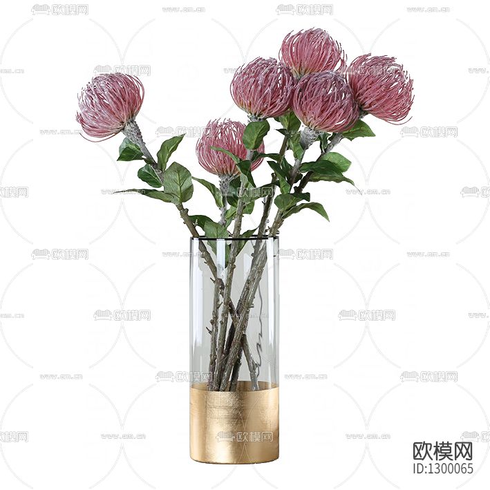 现代轻奢玻璃金属花瓶摆放花艺下载