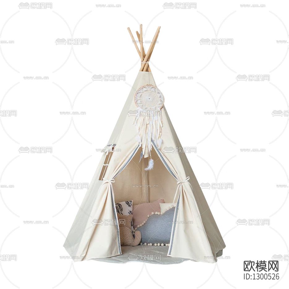 北欧简约实木布艺帐篷下载