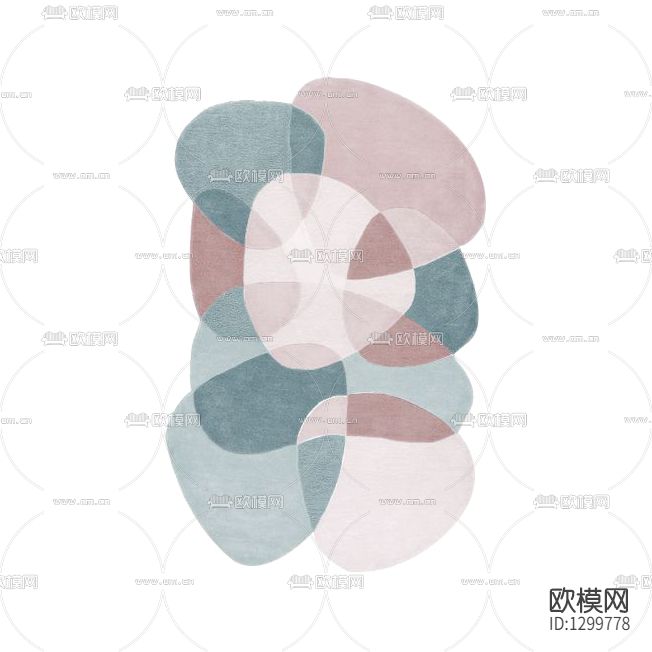 北欧简约色块拼接地毯下载