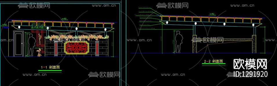 小區(qū)木結(jié)構(gòu)雨棚cad節(jié)點(diǎn)圖下載(渲染圖6)