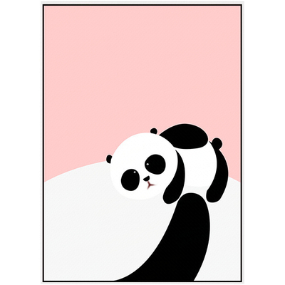  北欧简约创意大熊猫儿童装饰画 