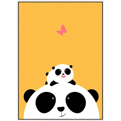  现代简约大熊猫卡通装饰画 