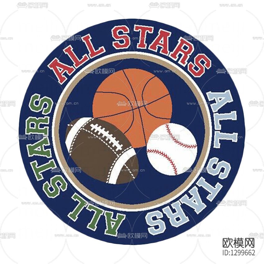 美式羊毛运动圆形地毯下载