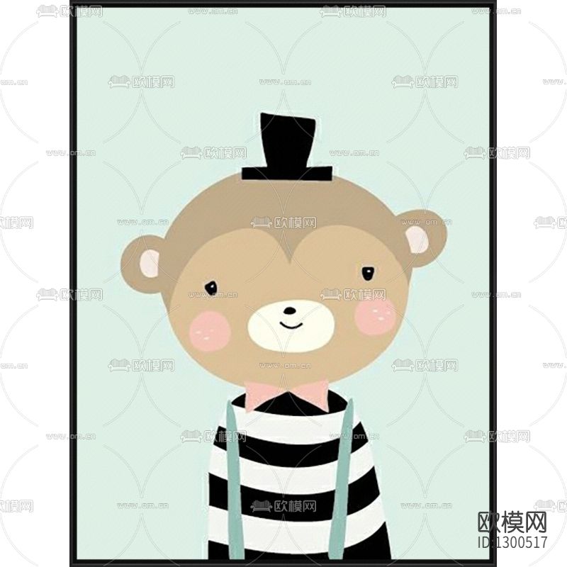 现代简约动物儿童创意装饰画下载