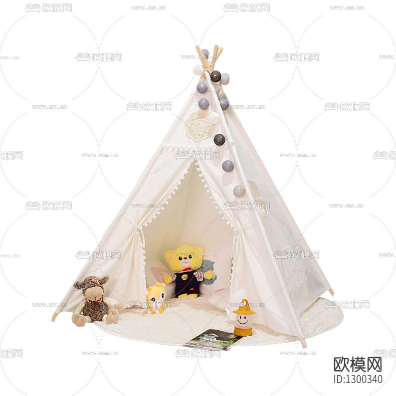 北欧简约实木布艺帐篷下载