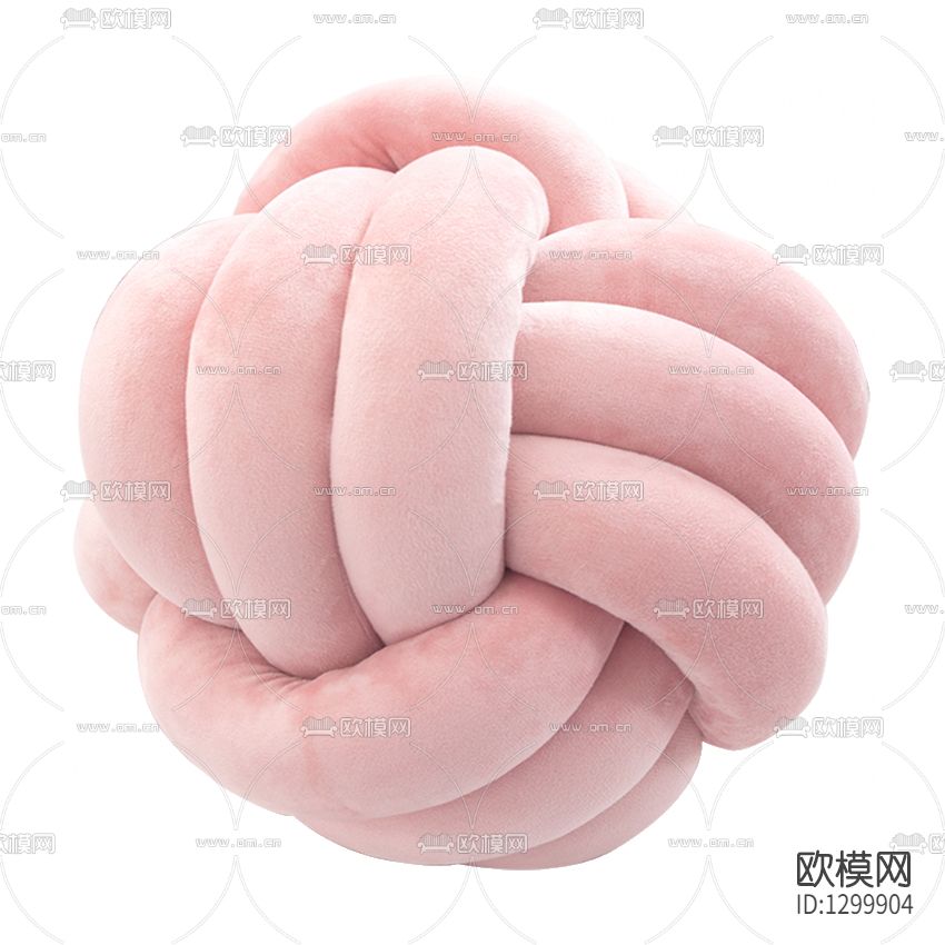 北欧简约纽扣结粉色球状抱枕