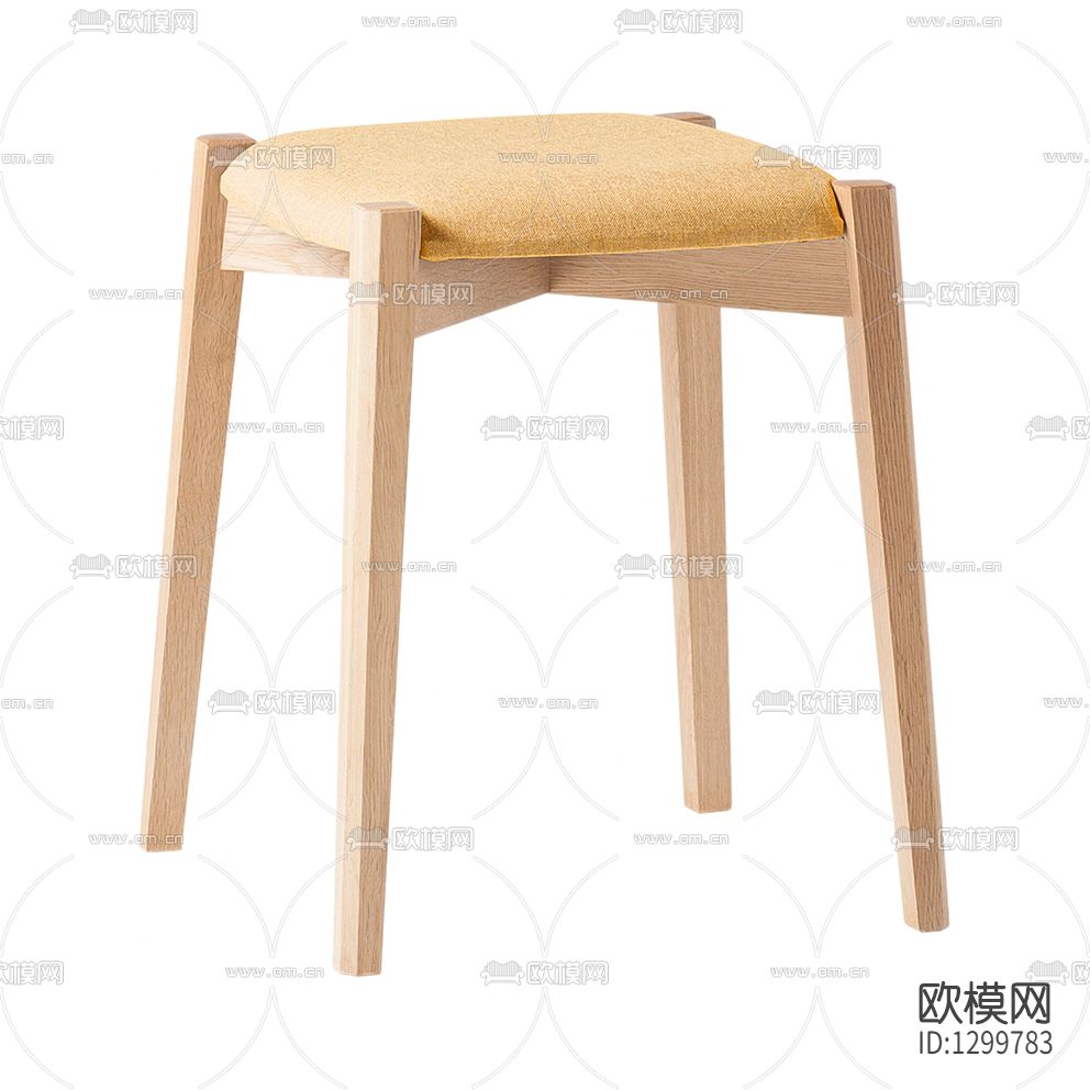北欧简约布艺实木凳子