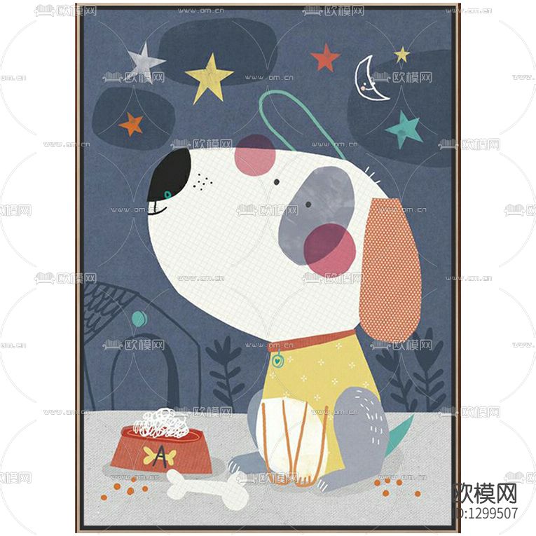 北欧简约动物儿童装饰画下载