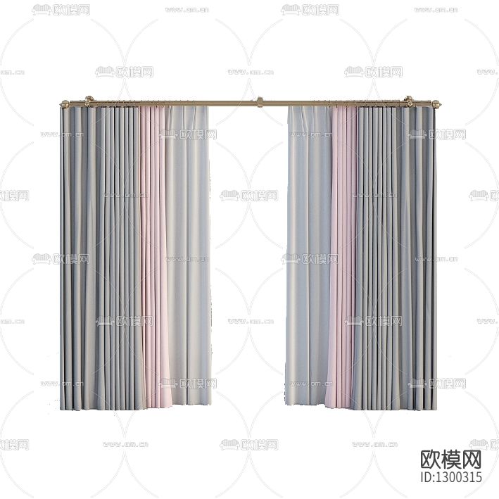 北欧简约布艺灰色粉色遮光窗帘下载