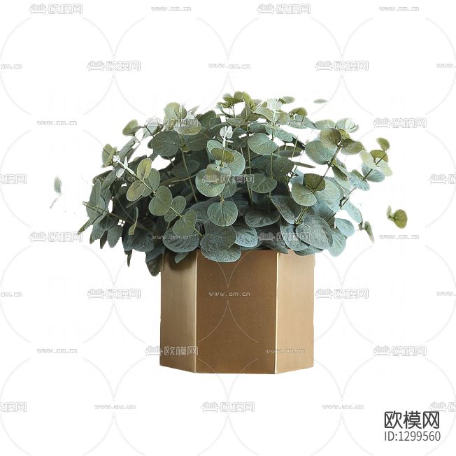 现代轻奢镀铜绿植花艺