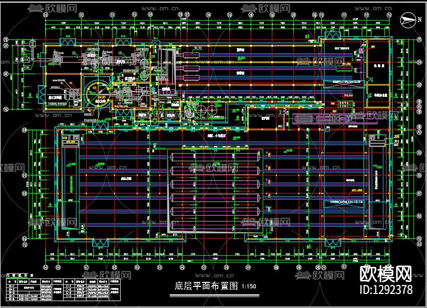 混凝土车间建筑cad施工图下载（渲染图2）