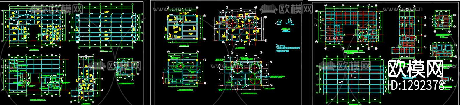 混凝土车间建筑cad施工图下载（渲染图3）