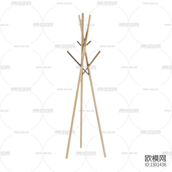 日式原木衣帽架下載