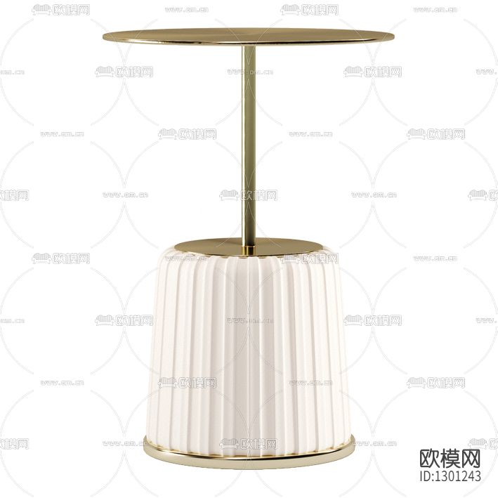 现代轻奢金属圆形边几下载