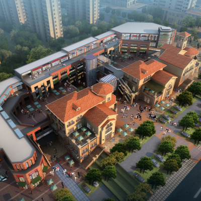  现代商业广场su模型 