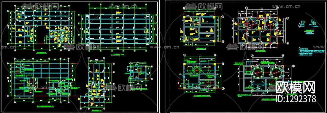 混凝土车间建筑cad施工图下载（渲染图1）