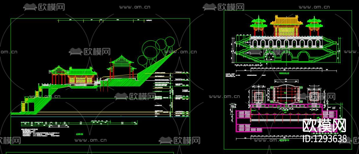 古代钟楼cad施工图下载（渲染图2）