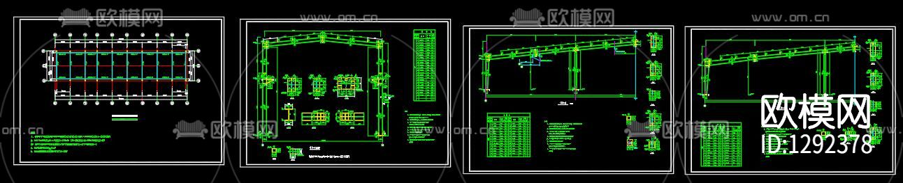 混凝土车间建筑cad施工图下载（渲染图4）