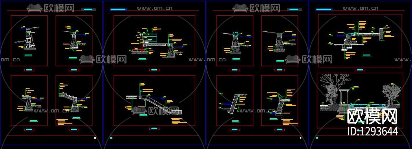 园林水景cad施工图下载（渲染图3）