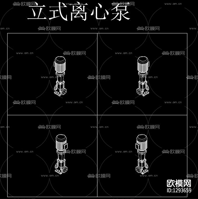 污水处理系统常见设备轴测cad图库下载（渲染图5）
