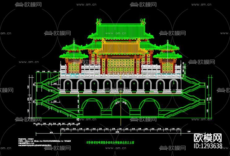 古代钟楼cad施工图下载（渲染图1）
