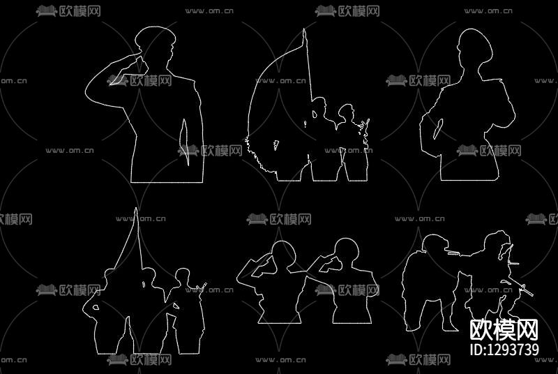 军人CAD人物下载（渲染图5）