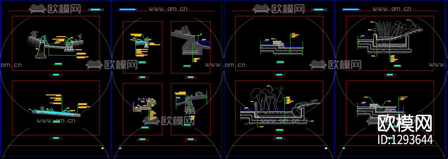 园林水景cad施工图下载（渲染图4）