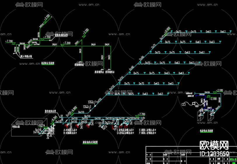 会所游泳池水处理cad施工图下载（渲染图3）