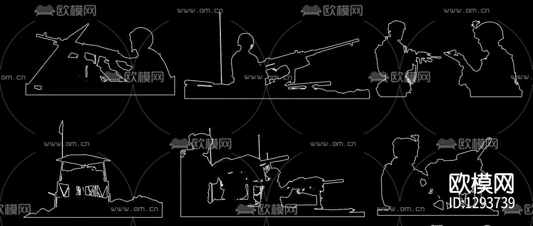 军人CAD人物下载（渲染图3）
