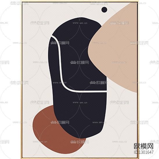 北欧简约莫兰迪色块抽象装饰画下载