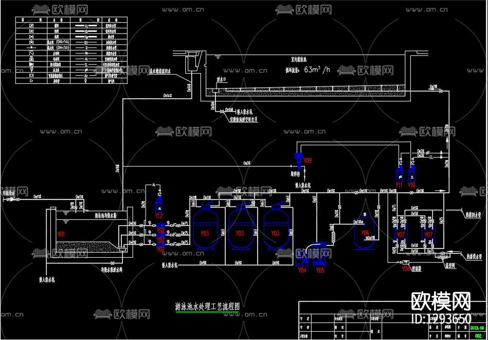 会所游泳池水处理cad施工图下载（渲染图5）