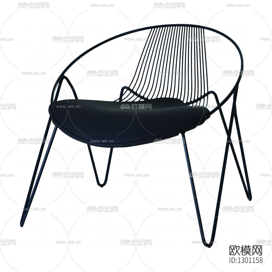 现代极简金属布艺休闲椅