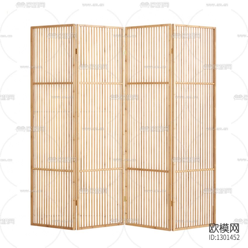 日式竹条栅格屏风下载