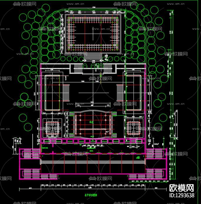 古代钟楼cad施工图下载（渲染图8）