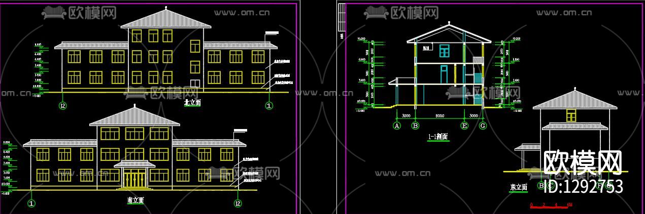 殡仪馆总图cad施工图下载（渲染图6）