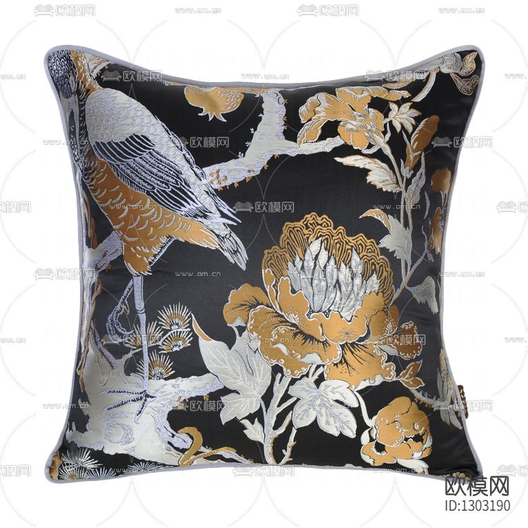 现代花鸟印花抱枕下载