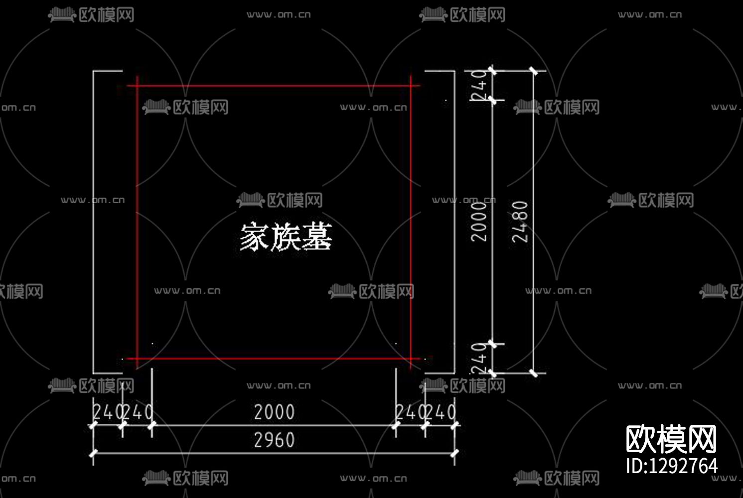 家族墓设计节点大样下载（渲染图2）