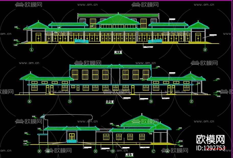 殡仪馆总图cad施工图下载（渲染图1）