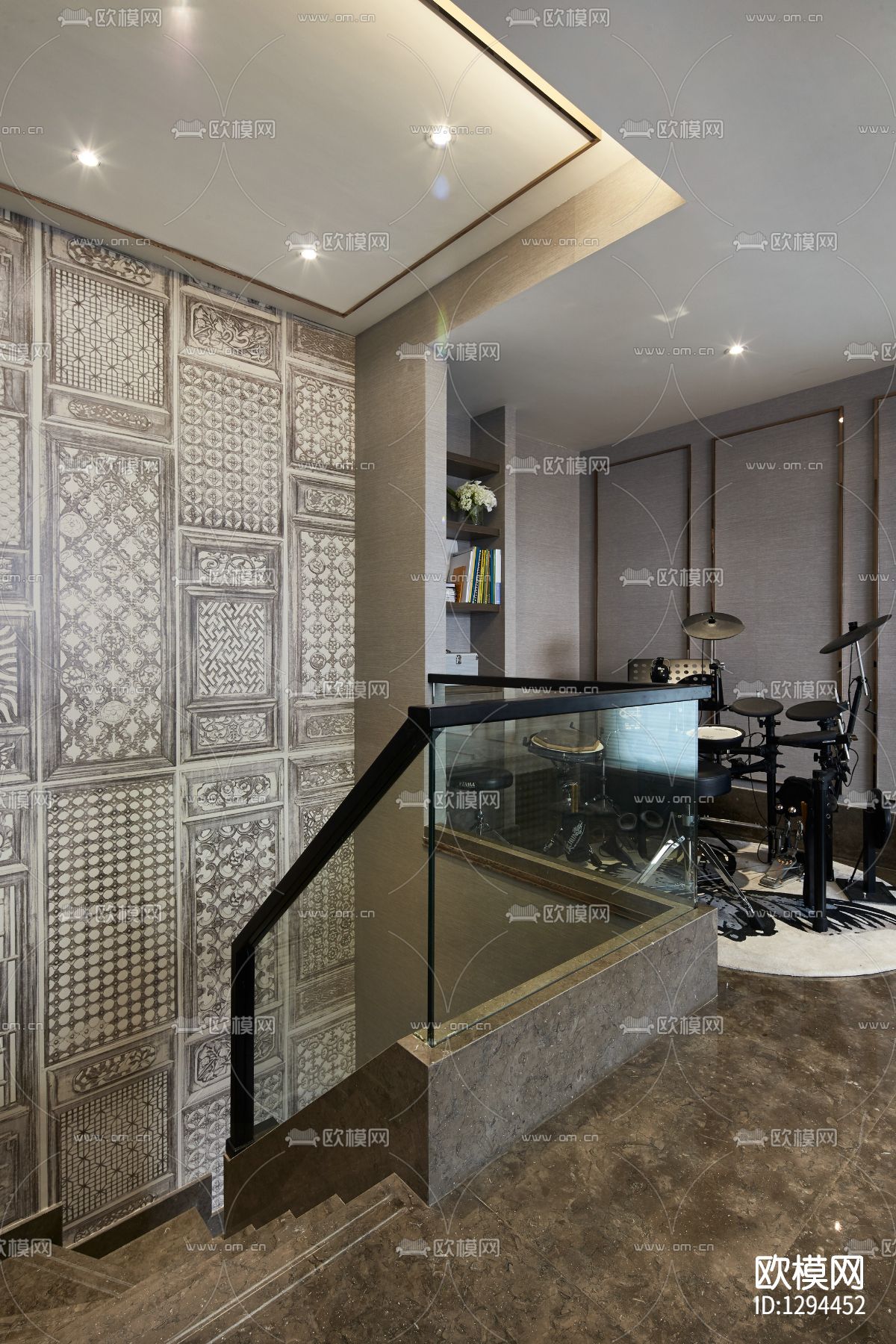 别墅样板间CAD施工图下载（渲染图8）