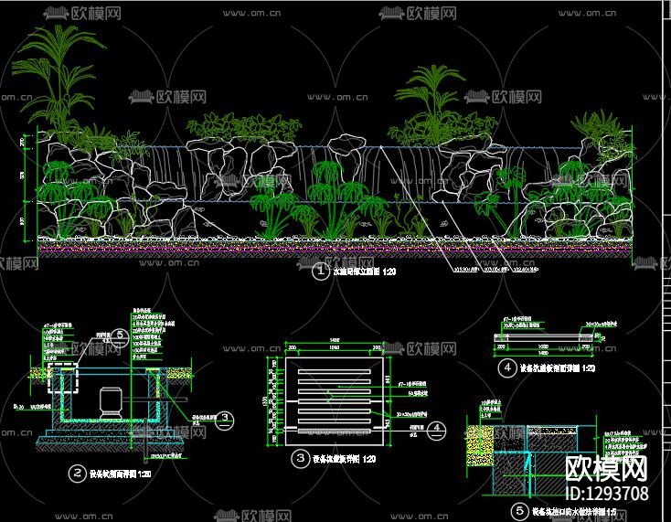 景观水池节点大样下载（渲染图6）