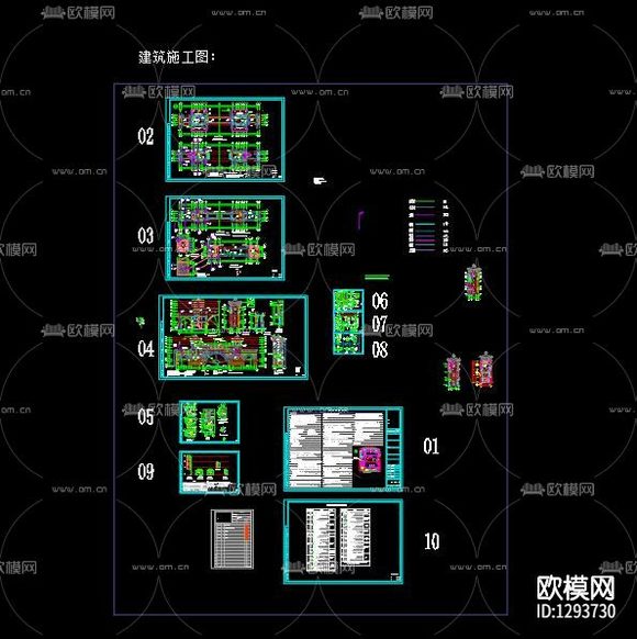 大門建筑cad施工圖下載(渲染圖10)