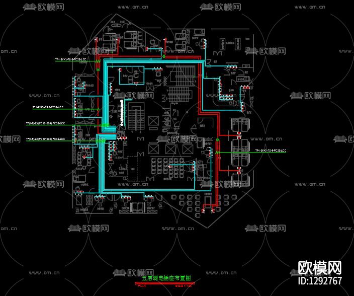 某社区诊所电气cad施工图下载（渲染图9）