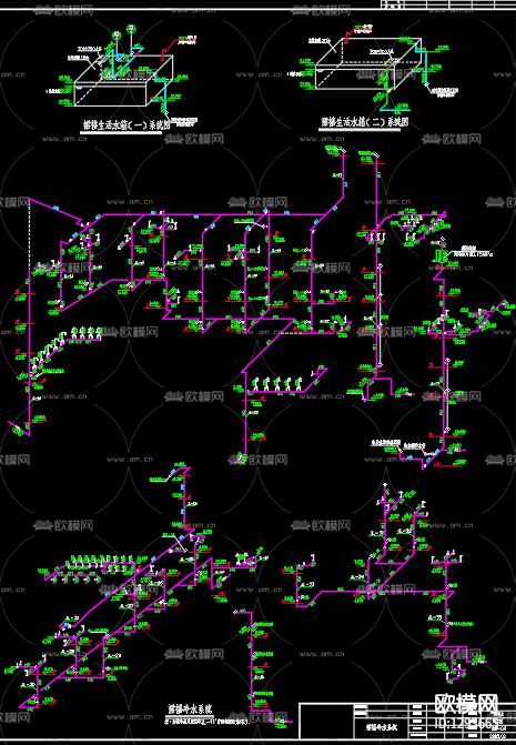 酒店排水cad施工图下载（渲染图6）