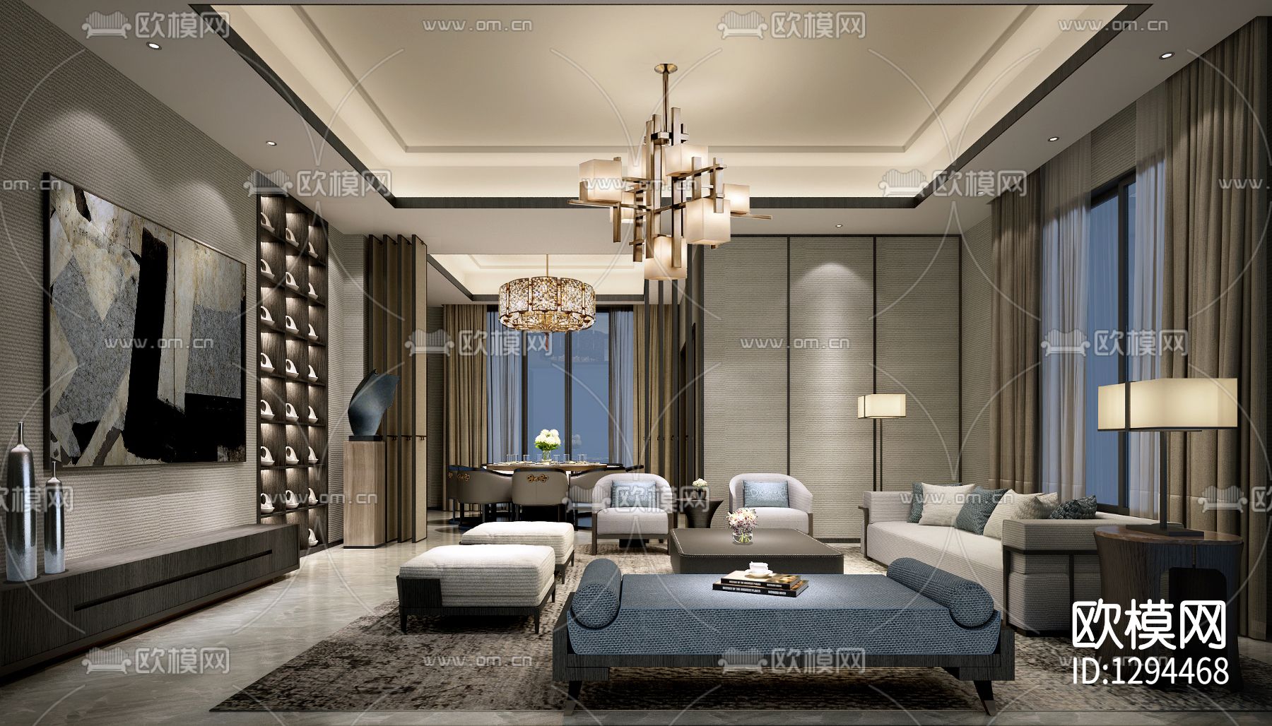 别墅CAD施工图下载（渲染图3）