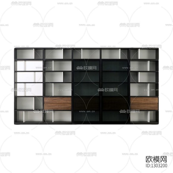 现代简约实木书柜下载