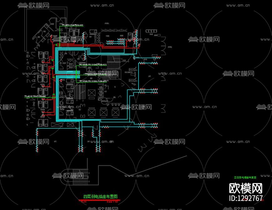 某社区诊所电气cad施工图下载（渲染图6）