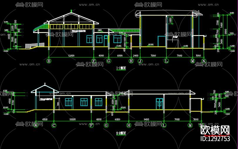 殡仪馆总图cad施工图下载（渲染图2）