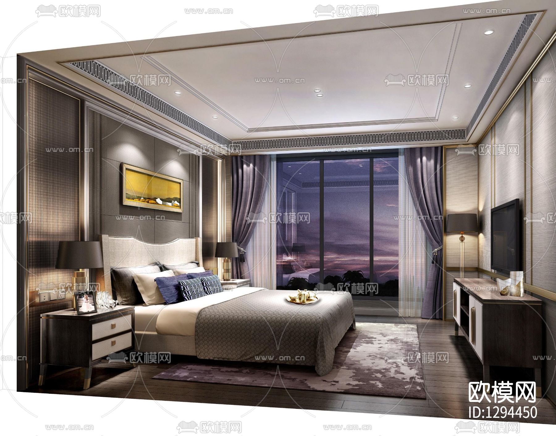 别墅样板间CAD施工图下载（渲染图9）