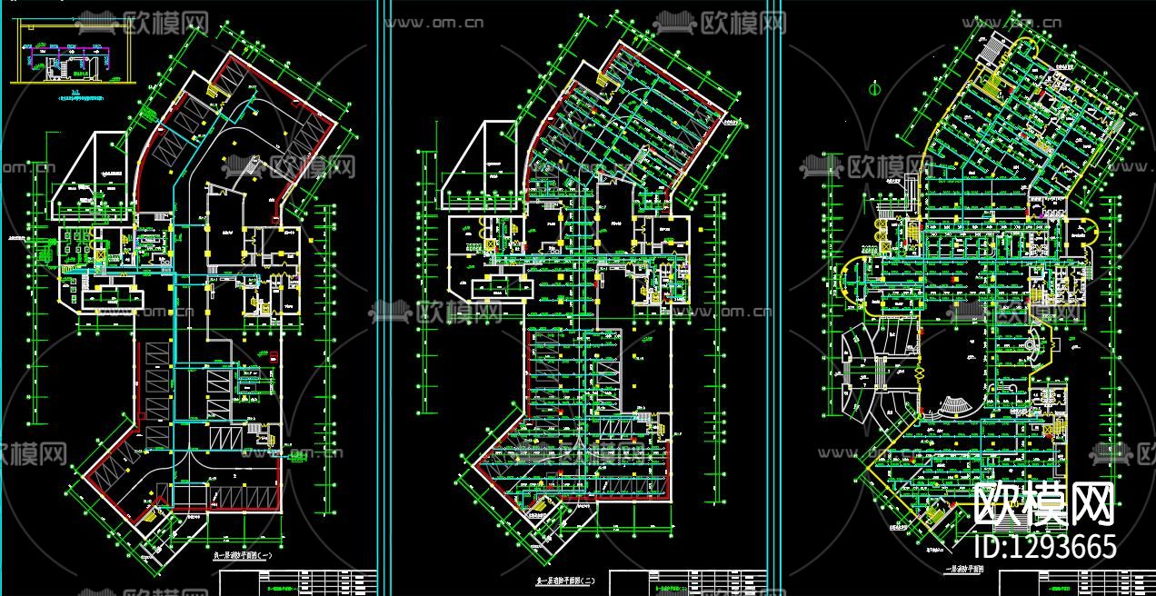 酒店排水cad施工图下载（渲染图2）